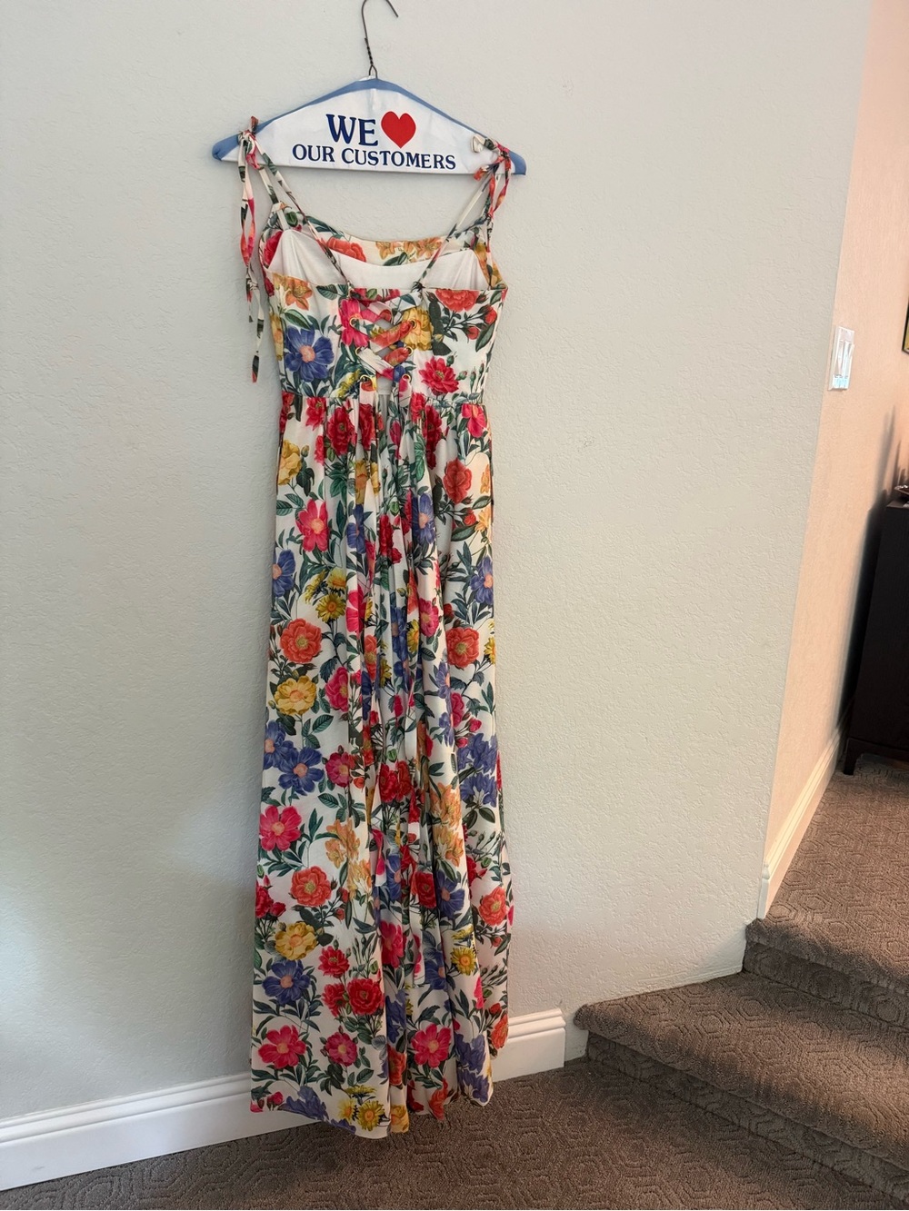 Show Me Your MuMu Juliet Maxi Dress Charm Peony White Taffeta - Picture 3 of 5